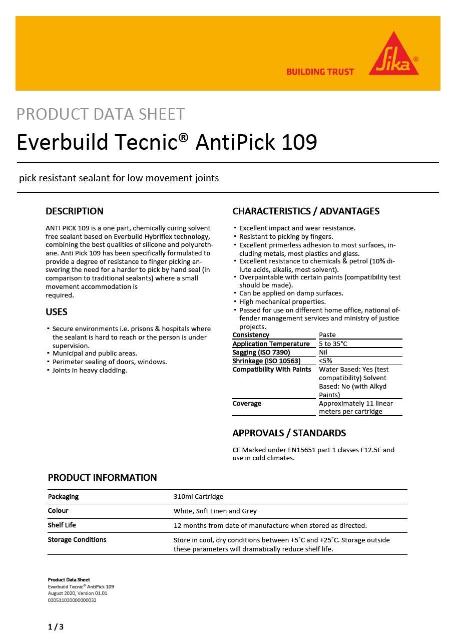 Everbuild Tecnic® AntiPick 109